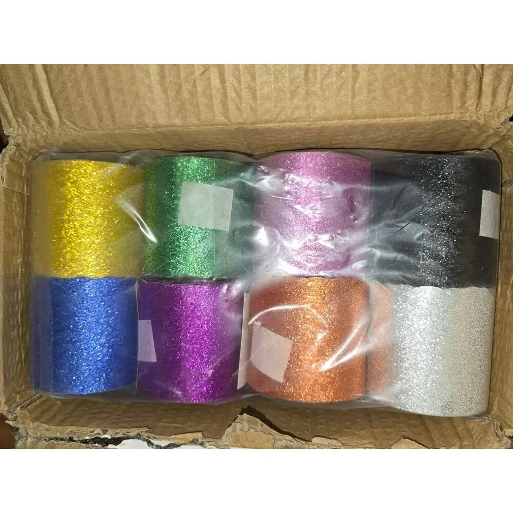 8 Rolls 262.4 Ft Glitter Bulletin Board Borders Colorful Scalloped Trim s13